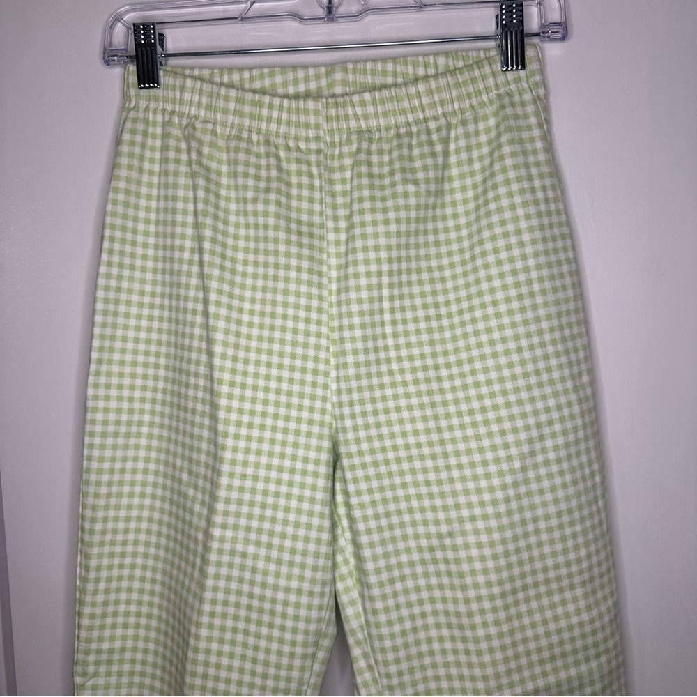 Denim & Co. Green Gingham Pull-On Pants Women's‎ Small - Picture 2 of 6